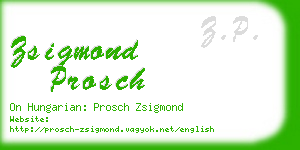 zsigmond prosch business card